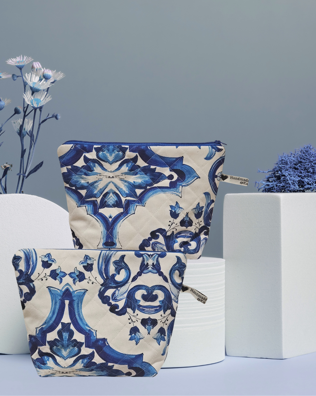 Blue Maiolica Luxe Hair Tools Box Bag