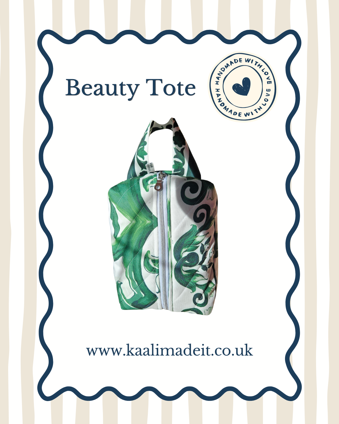 Verde Beauty Tote | Handmade Washbag