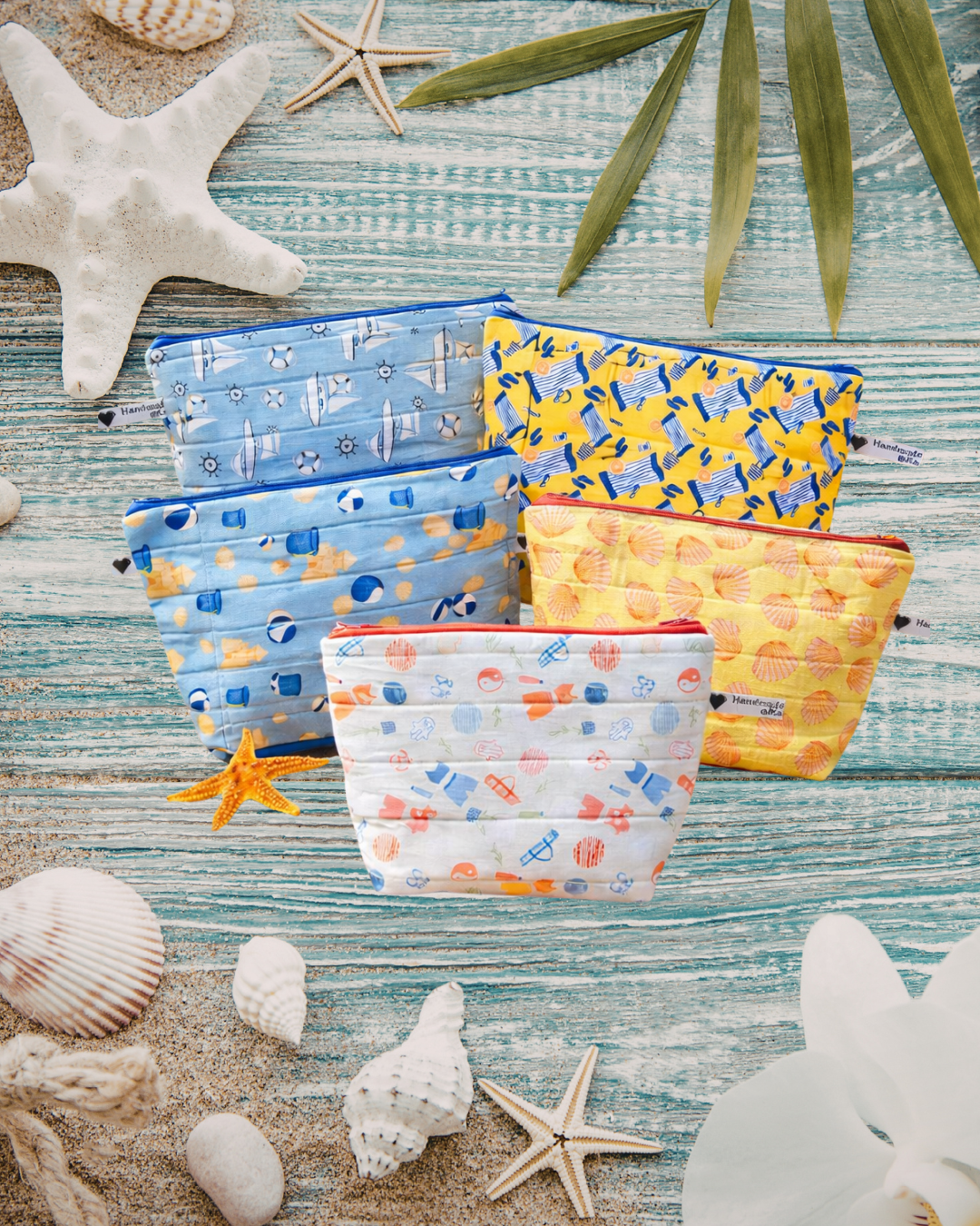 Yoga girl Summer Print Quilted Make Up Pouch | Handmade Quilted Wash Bag