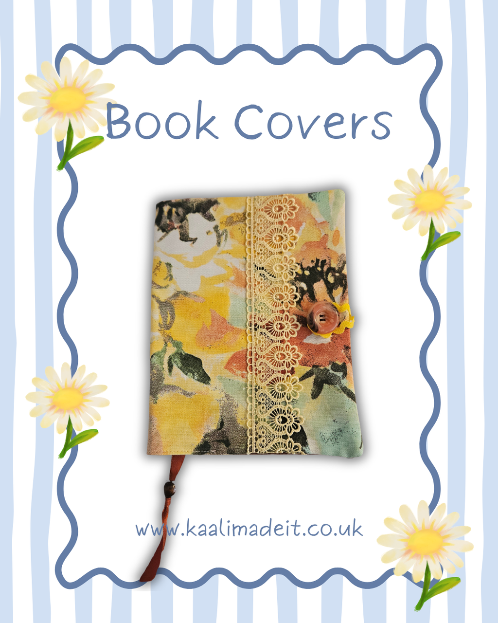 Abstract Floral Book Sleeve – Handmade Protective Cover for Books & Journals