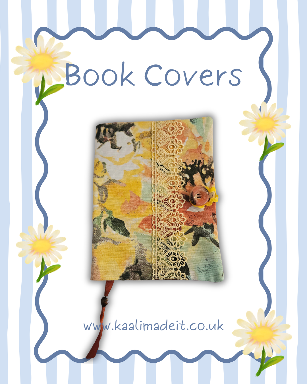 Abstract Floral Book Sleeve – Handmade Protective Cover for Books & Journals