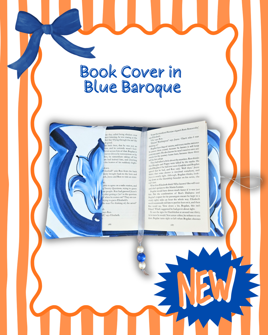 Baroque Blue Quilted Book Cover| Handmade Protective Notebook & Journal Sleeve