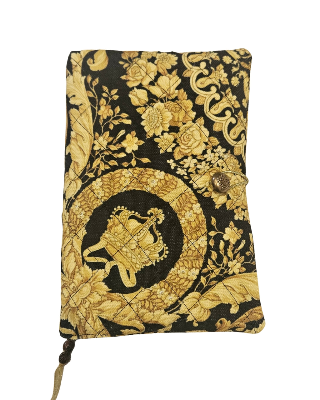 Decorative book cover  with gold baroque  on black background