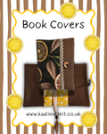 brown lemon print book cover on white and stripe background 
