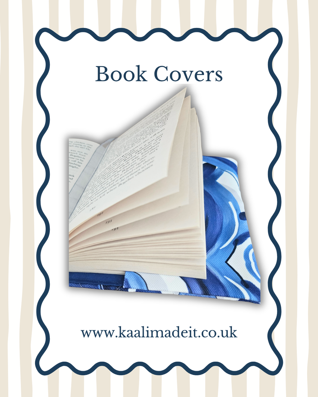 A promotional graphic for book covers featuring the text 'Book Covers' at the top and 'www.kaalimadeit.