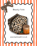 Leopard Beauty Tote |  Handmade Make Up Box Bag