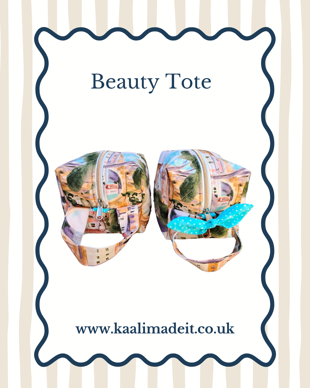 Positano Summers Beauty Tote | Handmade Washbag