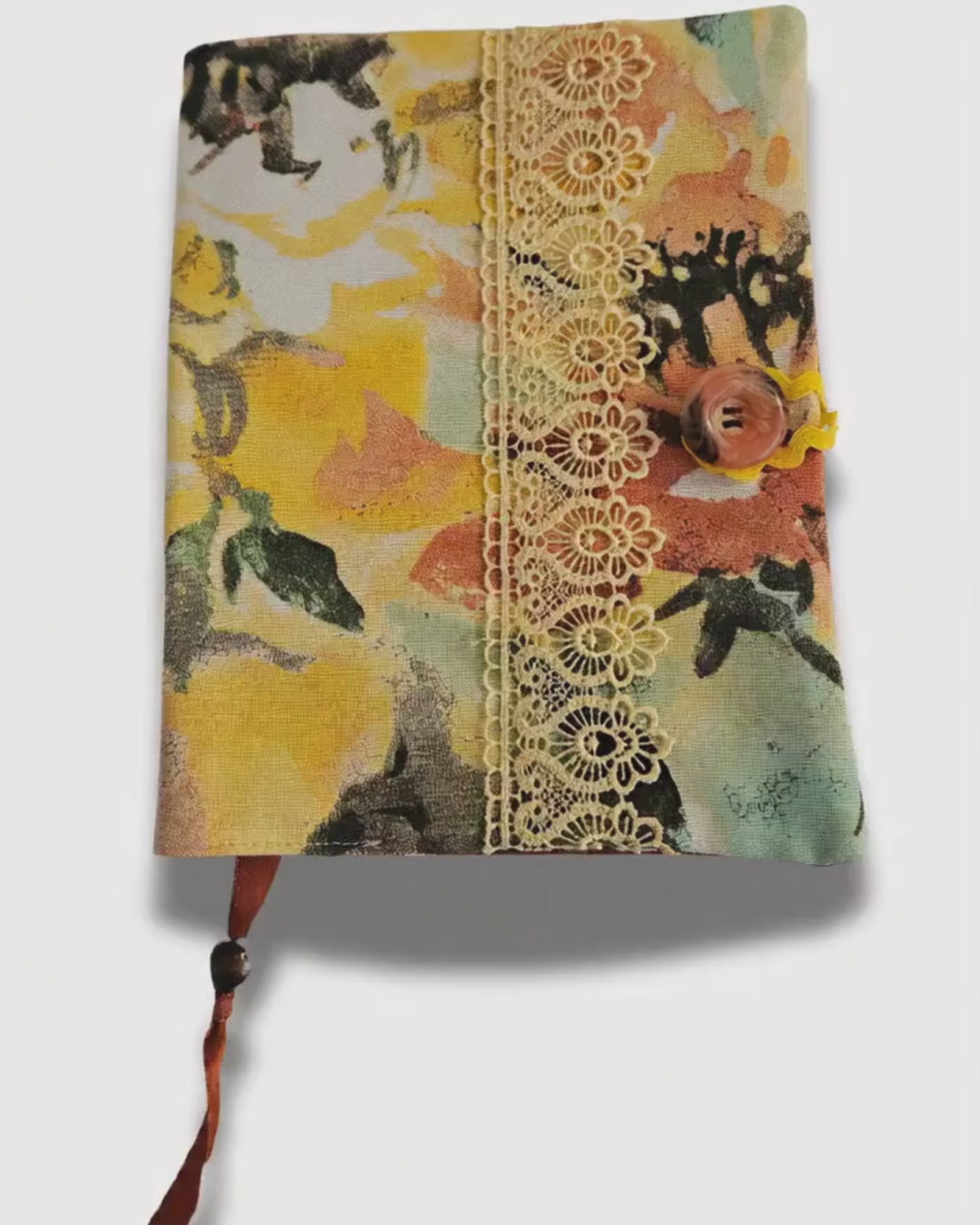 Abstract Floral Book Sleeve – Handmade Protective Cover for Books & Journals