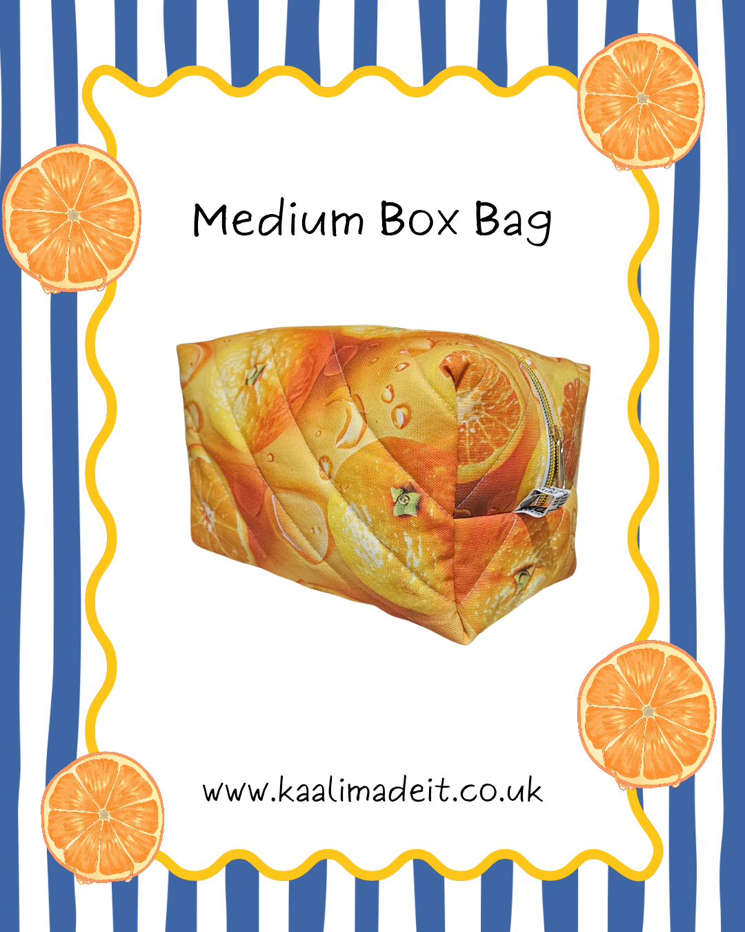 Orange Tangerine Beauty Tote | Handmade Washbag