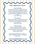 listing infographic for available sizes for box bag made by Kaali